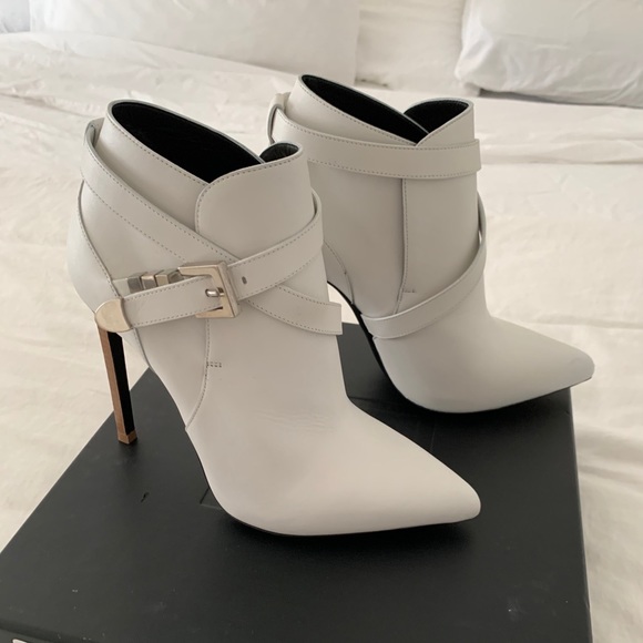 Saint Laurent | Shoes | Saint Laurent Porcelain Leather Booties | Poshmark